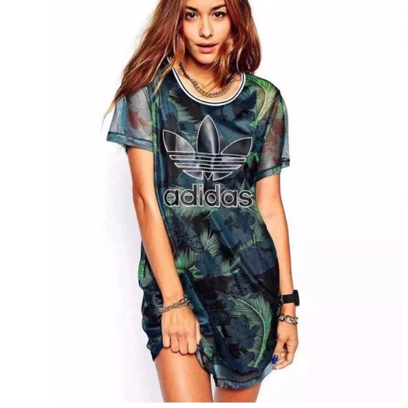 green adidas t shirt dress